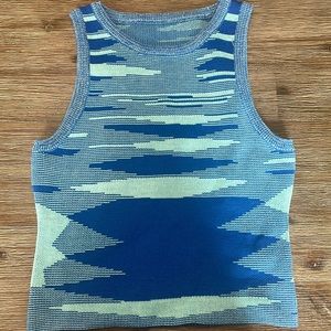 Patterned Blue Tank Top